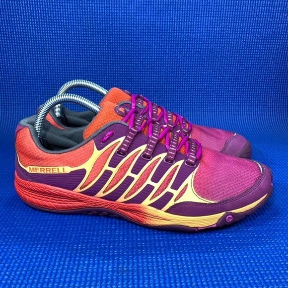 MERRELL ALL OUT FUSE Women`s Size 10 Purple Orange Trail Running Shoes J06326 - Picture 3 of 8